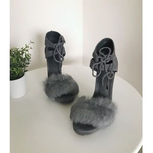 remi fur and suede sandal